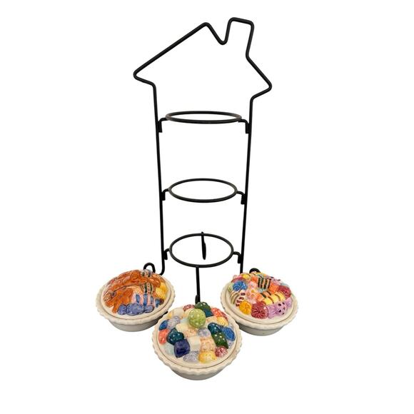 RARE Vintage Candy Ceramic 7 Pieces Set Dave Creation Co. Lyc Made In China - Picture 2 of 9